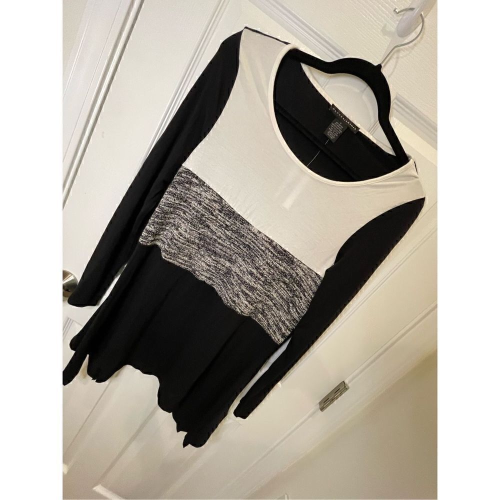 Grace Elements women’s colorblock white black small tunic NWT